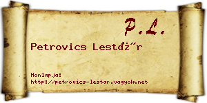 Petrovics Lestár névjegykártya
